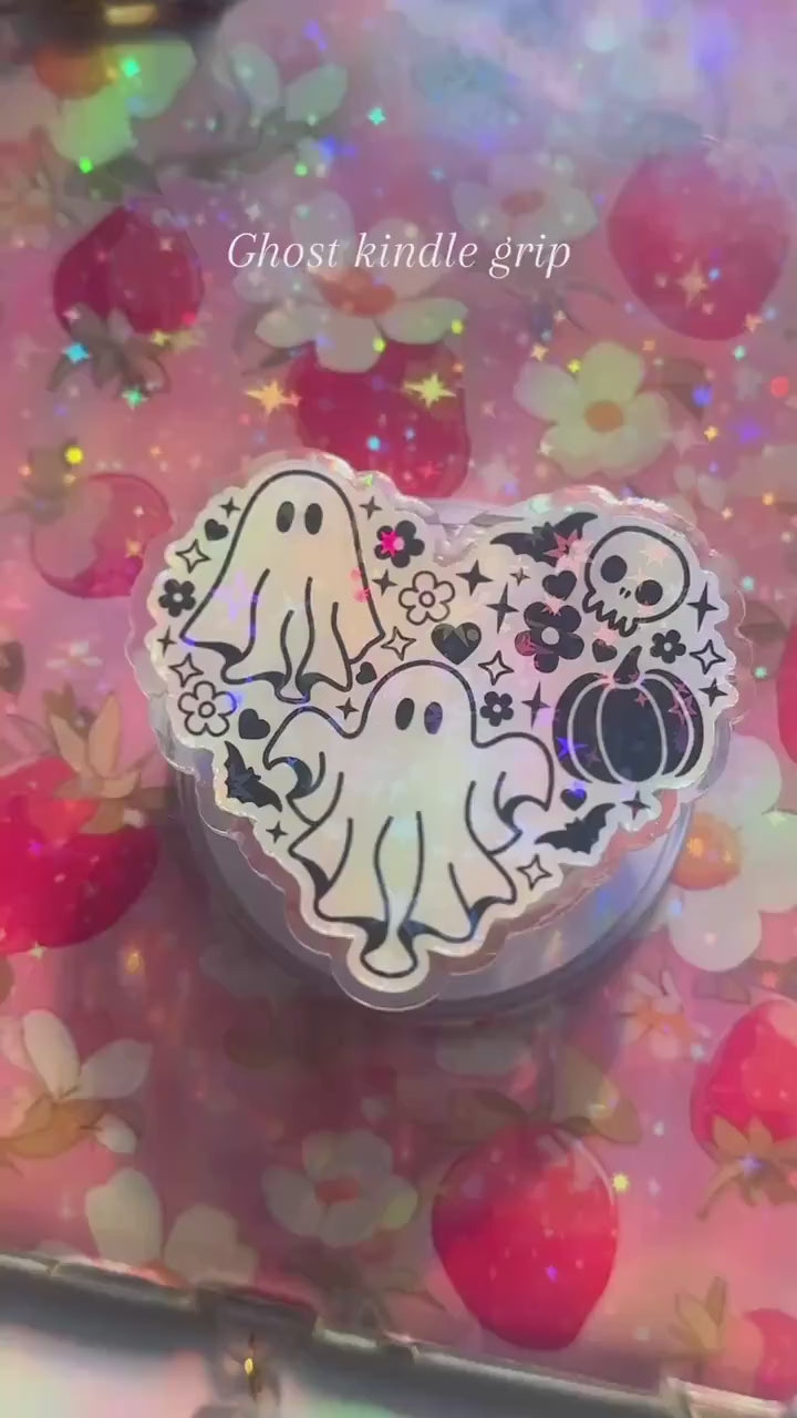 Ghost Skull MagSafe Grip: Spooky E-Reader Phone Accessory