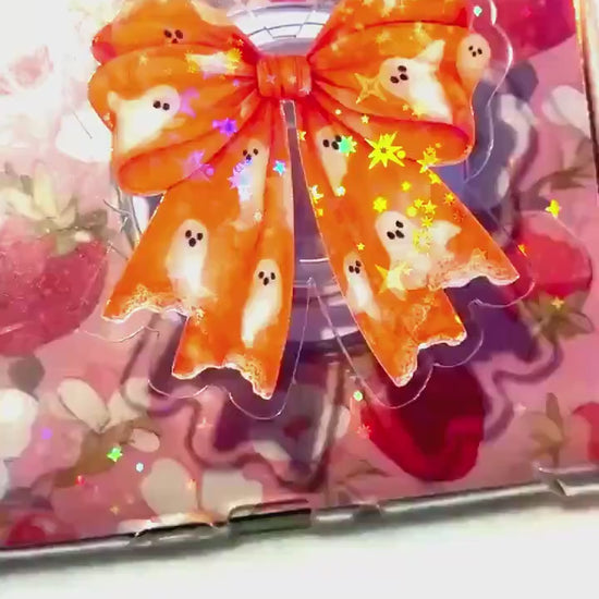 Ghost Bow Magsafe Phone Grip: Spooky Bookish Kindle Accessory