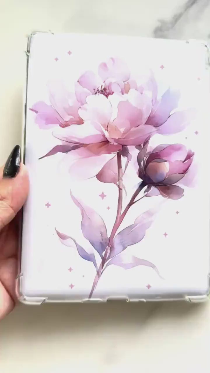 Floral Kindle Paperwhite Insert: Laminated Cardstock, Pink Peony (11th Gen)