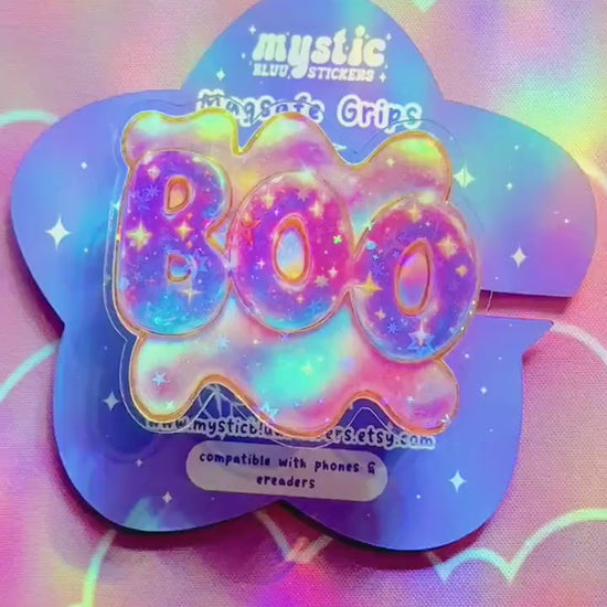 Galaxy BOO Phone Grip: Spooky Holographic MagSafe Holder