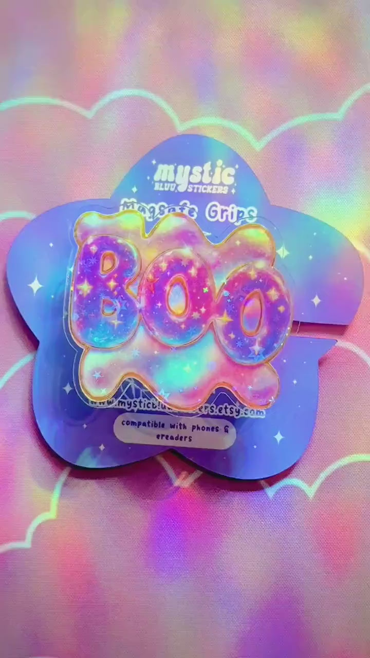 Galaxy BOO Phone Grip: Spooky Holographic MagSafe Holder