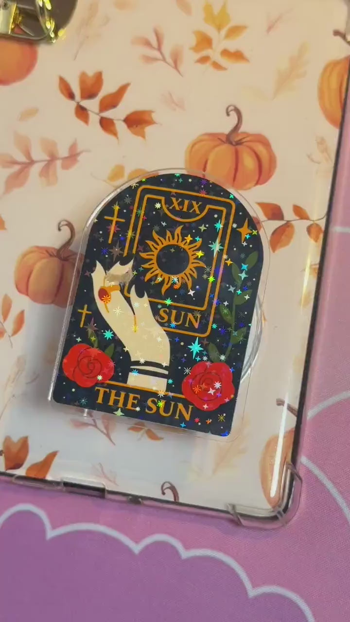 The Sun Tarot MagSafe Phone Grip: Holographic Celestial Kindle Grip