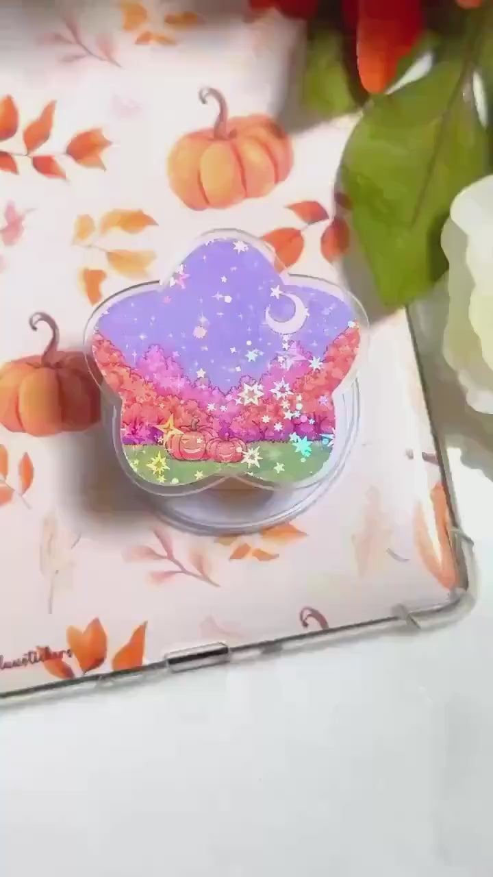 Holographic Pumpkin Field MagSafe Grip: Halloween Phone & Kindle Stand