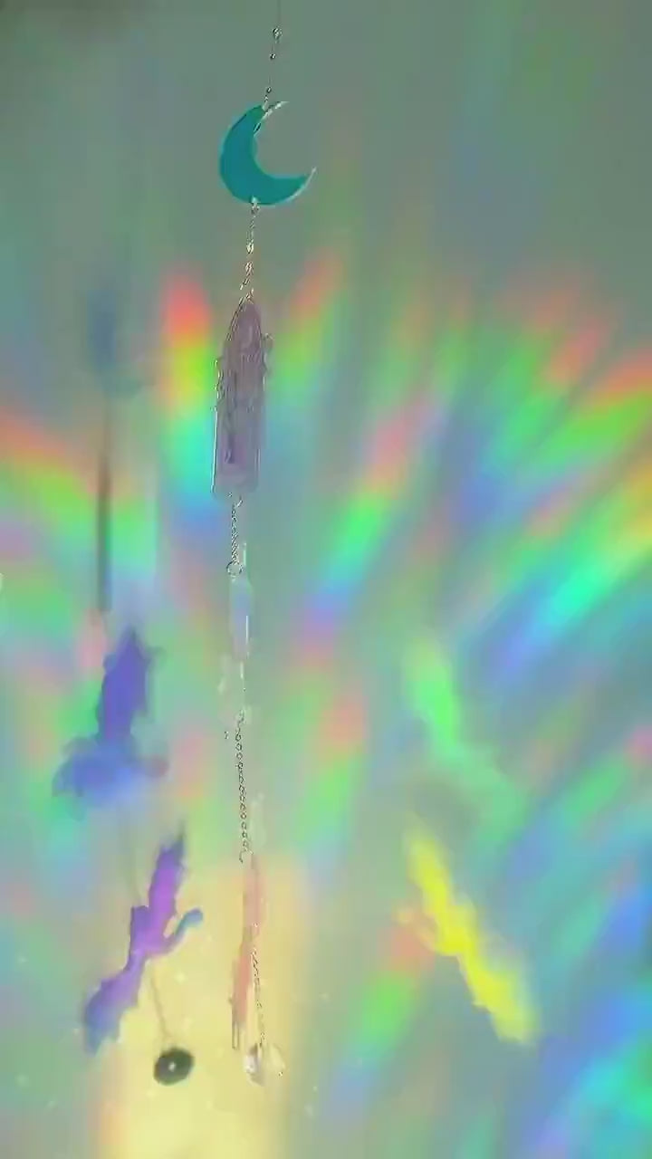 Acrylic Suncatcher Book Dragon Window Hanging Decoration Fantasy Romance Reading Ornament