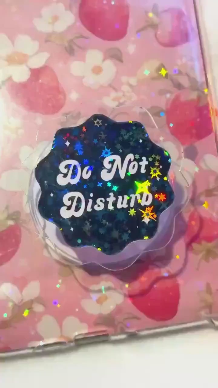 Holographic Do Not Disturb MagSafe Phone Grip: Bookish Kindle/Tablet Stand