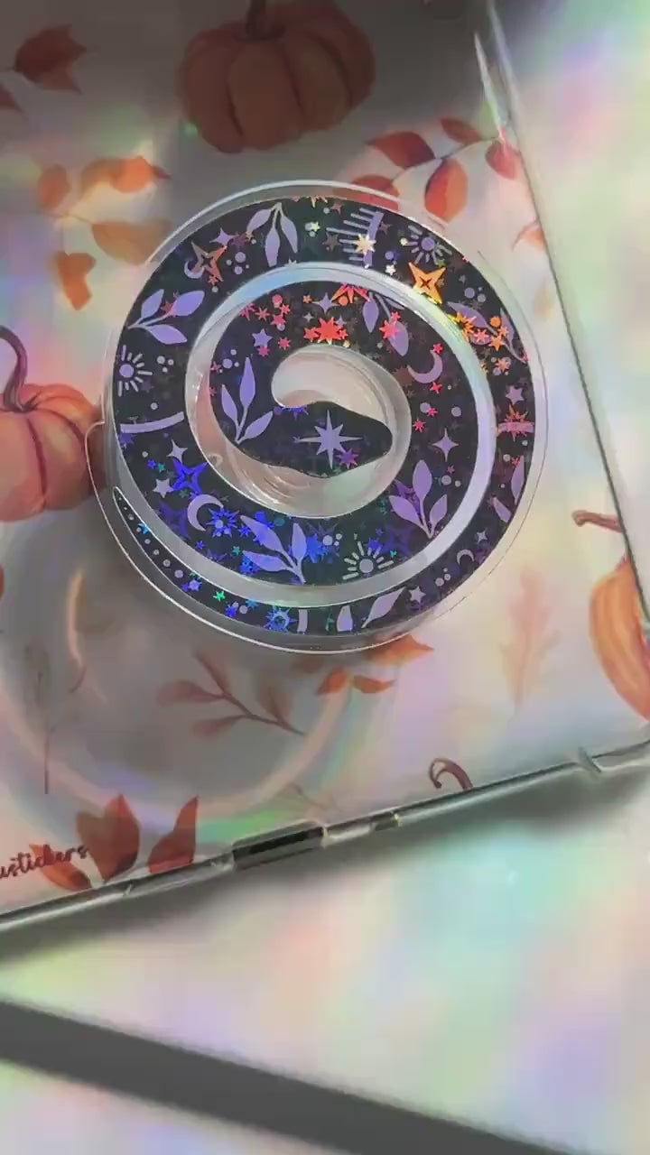 Celestial Snake MagSafe Phone Kindle Grip: Holographic Witchy Book Reader Accessory