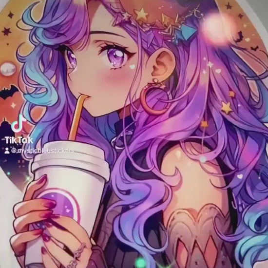 Witchy Coffee Vinyl Sticker: Pastel Spooky Laptop Decal