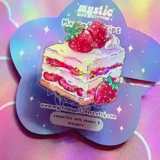 Strawberry Shortcake Phone Grip with Magnetic Ring – Cute Dessert MagSafe Grip