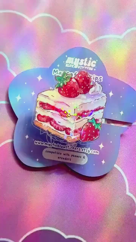 Strawberry Shortcake Phone Grip with Magnetic Ring – Cute Dessert MagSafe Grip