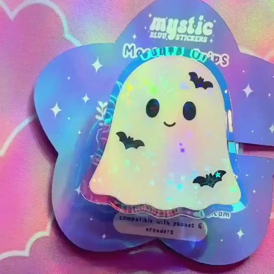 Ghost Kindle Grip: Bookish MagSafe Phone Grip | Mysticbluustickers™