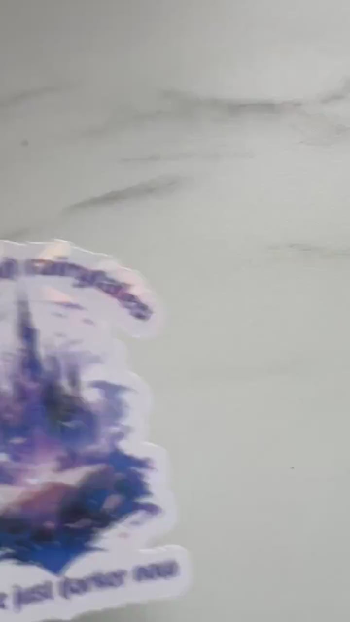 Dark Fairytale Castle Holographic Sticker - Booktok Kindle Sticker