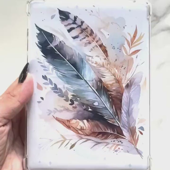 Boho Feather Kindle Insert: Laminated Cardstock, 11th Gen Paperwhite