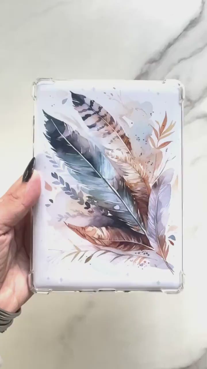 Boho Feather Kindle Insert: Laminated Cardstock, 11th Gen Paperwhite