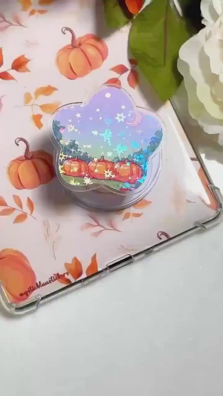 Holographic Pumpkin Field MagSafe Grip: Halloween Phone & Kindle Stand